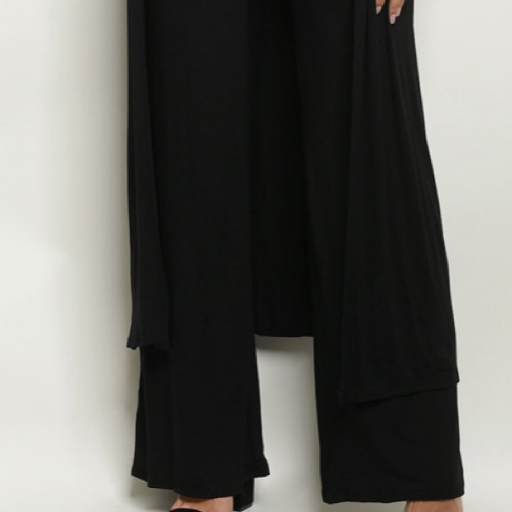 //RESTOCKED//BLACK PANTS CARDIGAN SET - Picture 5 of 6